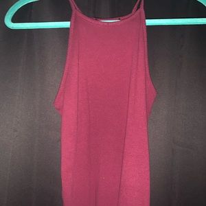 Burgundy ribbed top